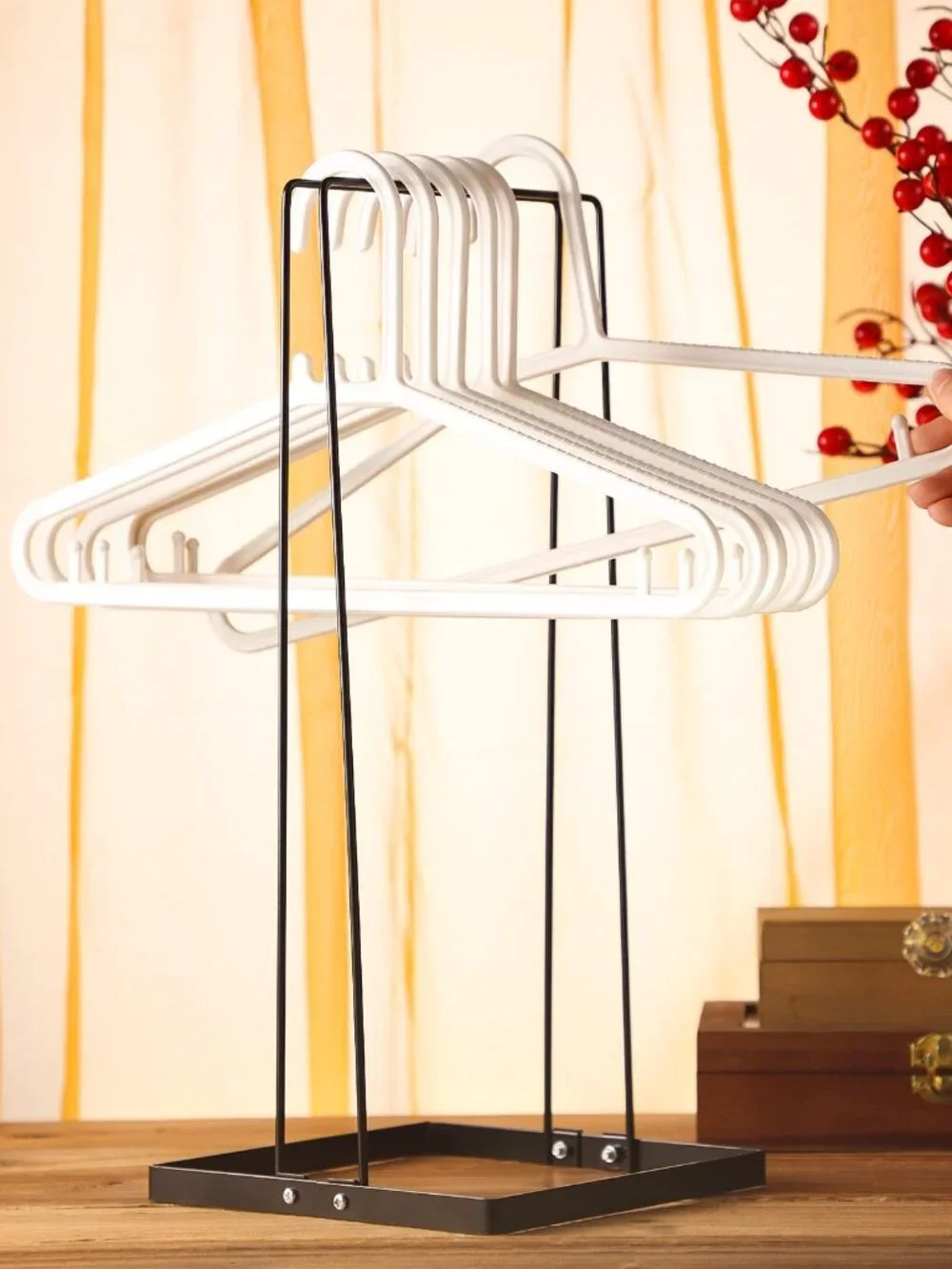 Yalikop Metal Hanger Storage Organizer Stacker Clothes Hangers Stand Holder Hold